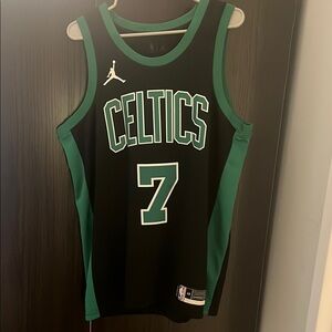 NBA Authentics Celtics Black and Green Brown Jersey Large